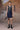 Navy Poly Wool Sequin Embellished Sleeveless Dress