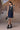 Navy Poly Wool Sequin Embellished Sleeveless Dress