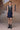 Navy Poly Wool Sequin Embellished Sleeveless Dress